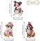 4th of July Puppy Decorations, Patriotic Dog Figurines Set (3 Pack), Memorial Day & Independence Day USA 250th Anniversary Stars and Stripes Dog Statue Tabletop Decor, Labor Day Rustic Americana Home Holiday Decorations